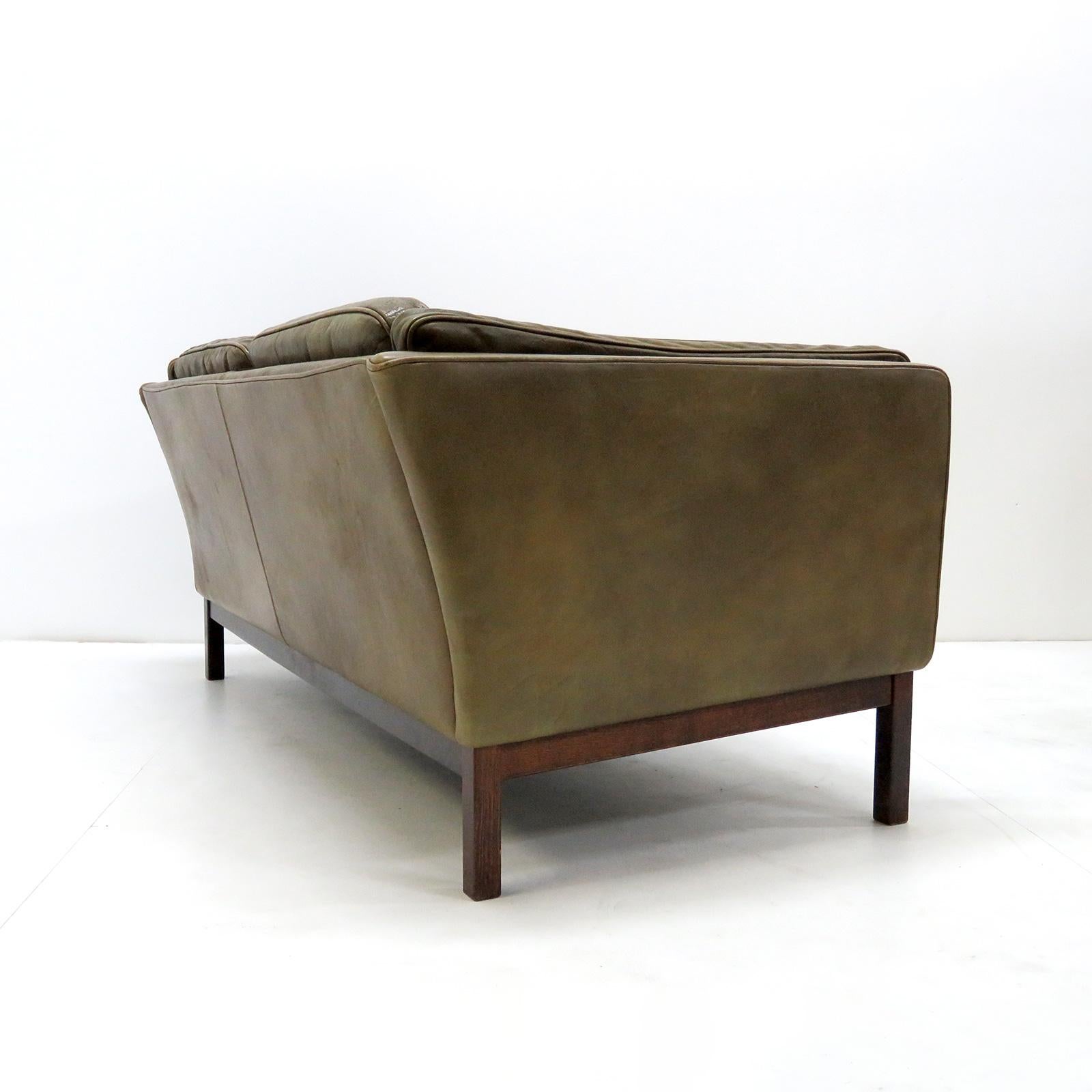 Scandinavian Modern Leather Settee Chair 'Forum' by Vatne Møbler, 1970