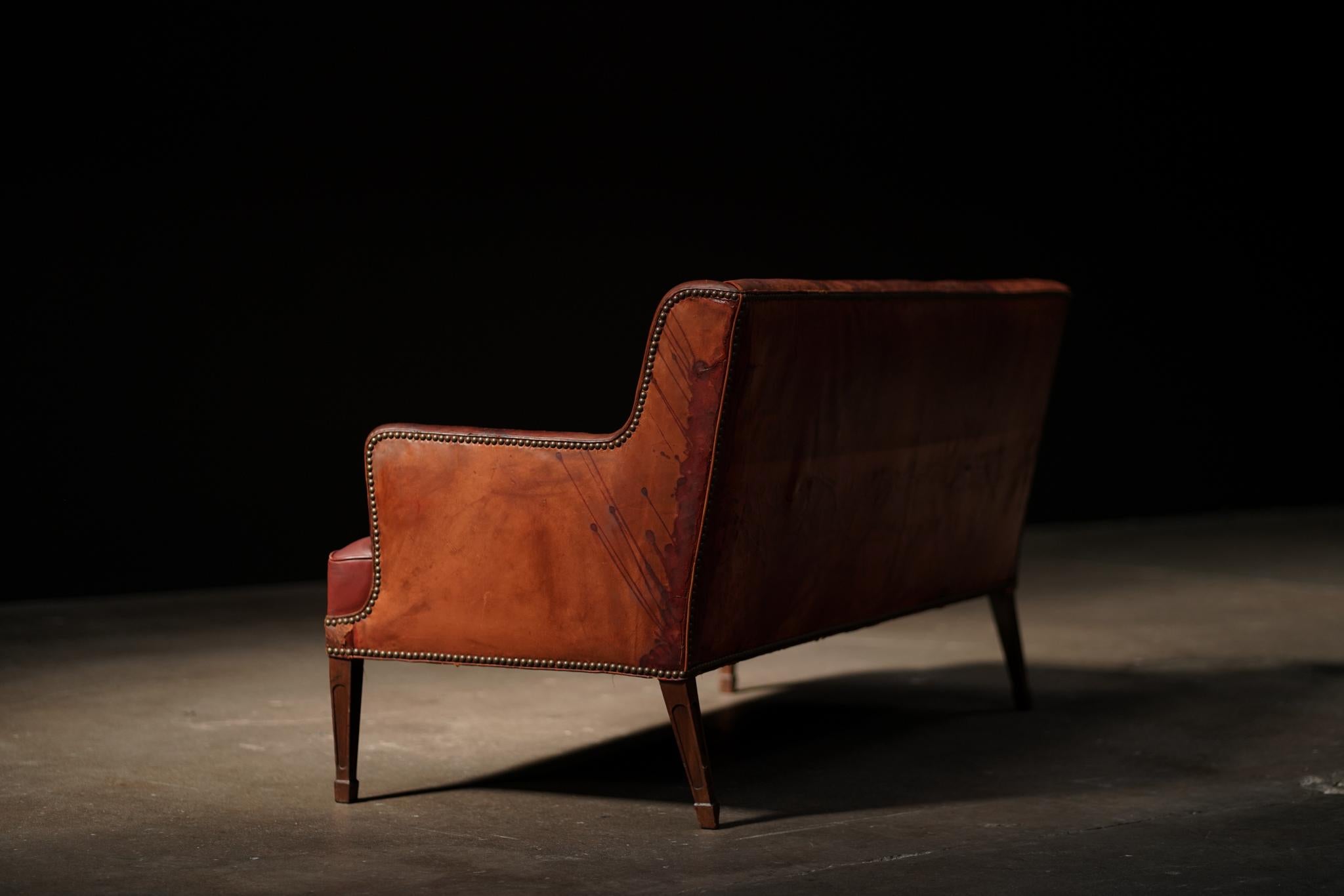 Divano in pelle, Danimarca In condizioni buone in vendita a Los Angeles, CA