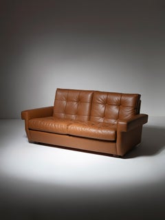 Leather Settee Model 919 by Ico Parisi for Cassina, Italy, 1960s