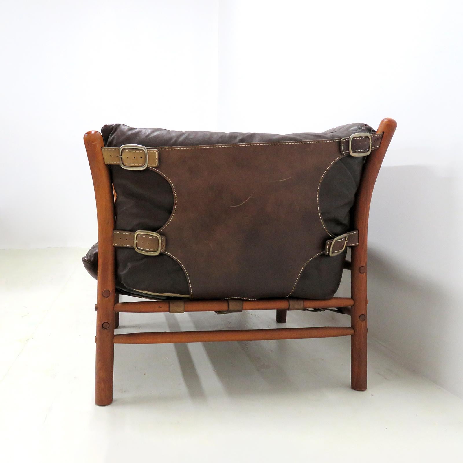 Leather Settee Model ‘Ilona’ by Arne Norell, 1960 In Good Condition For Sale In Los Angeles, CA