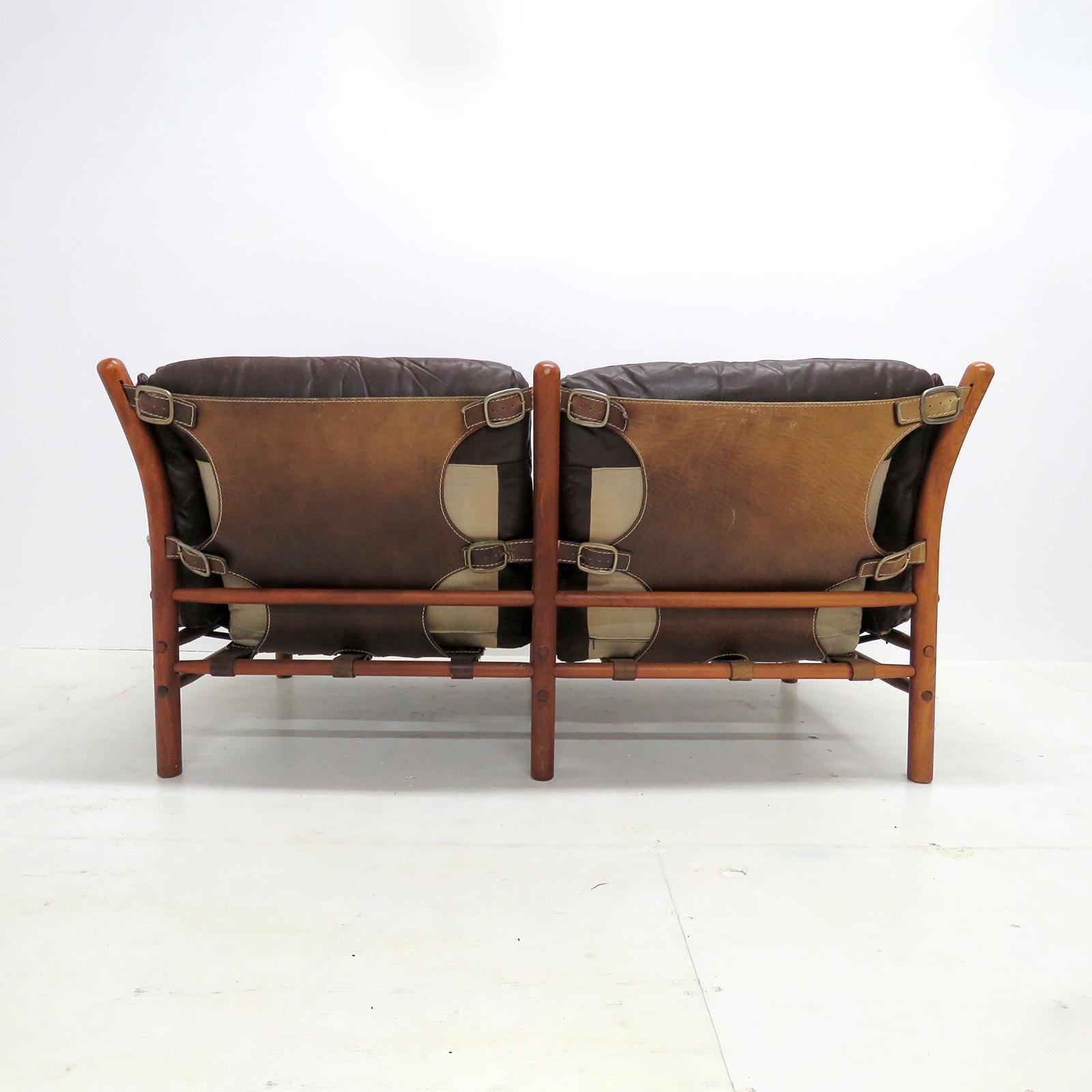 Mid-20th Century Leather Settee Model ‘Ilona’ by Arne Norell, 1960 For Sale