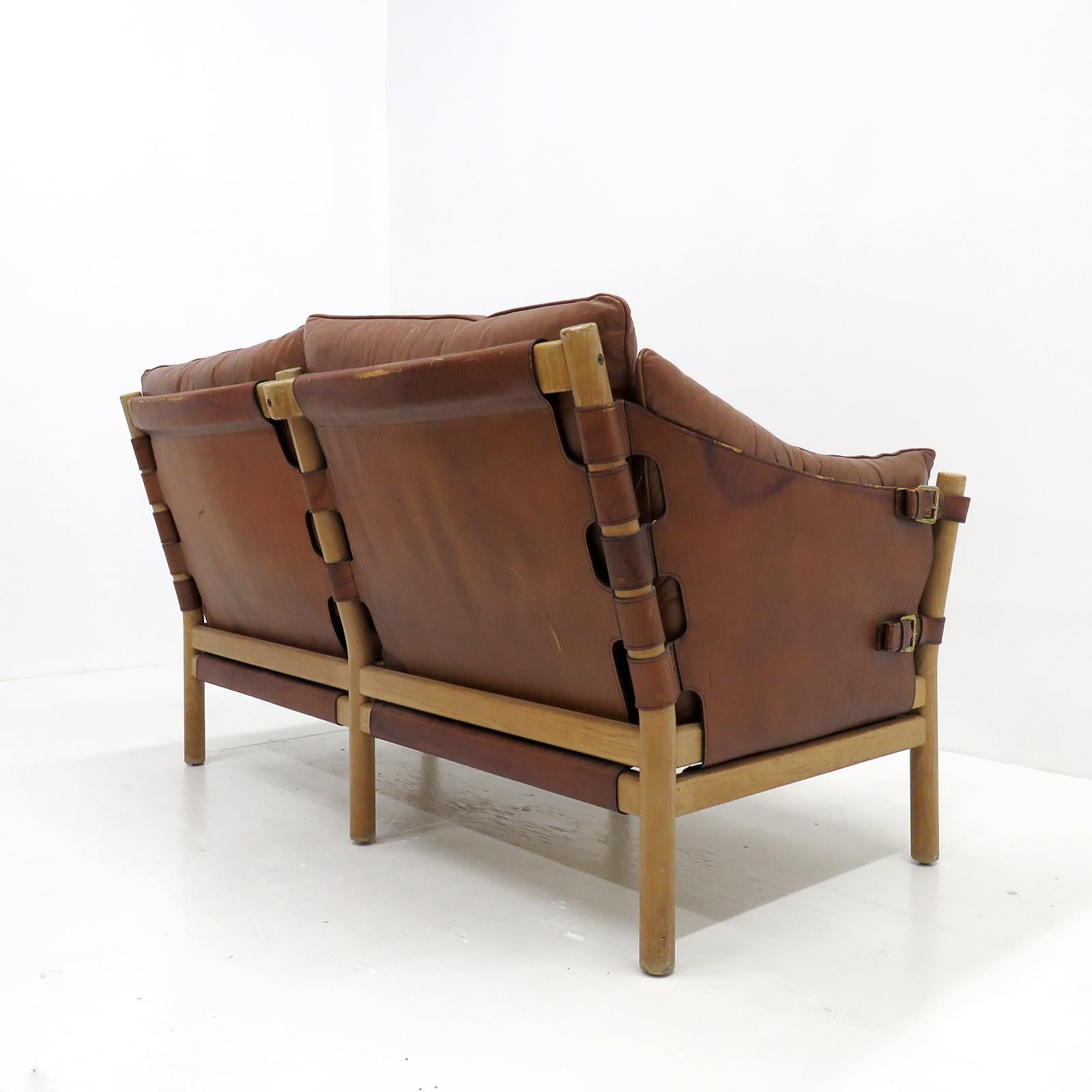 Leather Settee Model ‘Ilona’ by Arne Norell, 1960 For Sale 1