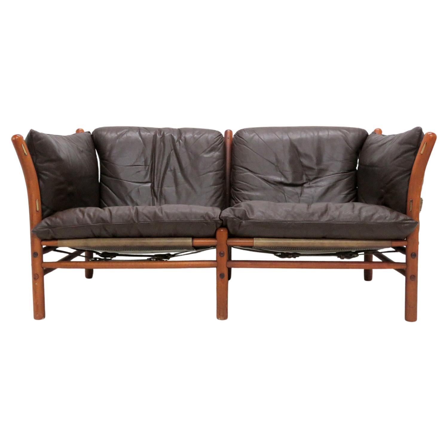 Leather Settee Model ‘Ilona’ by Arne Norell, 1960 For Sale