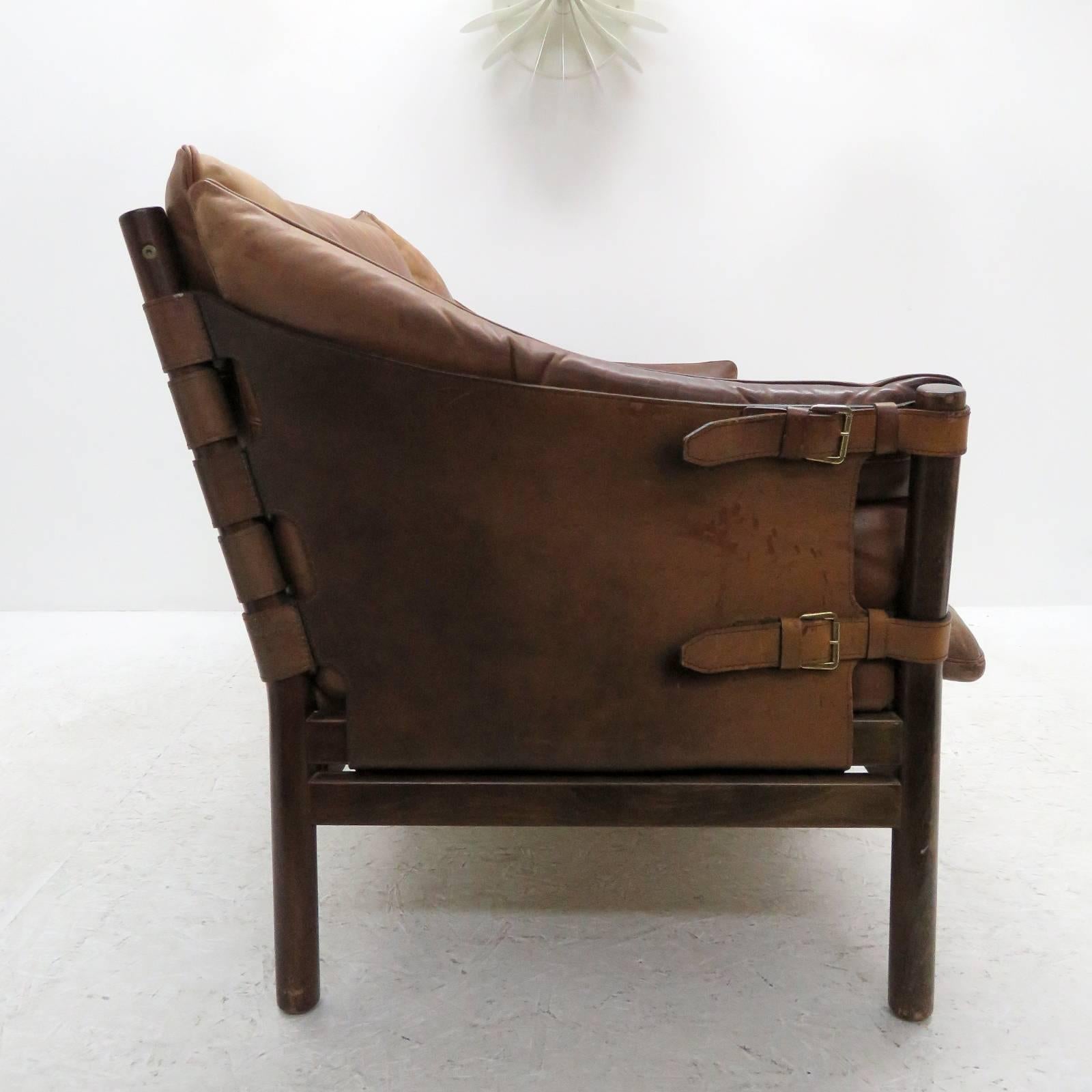 Swedish Leather Settee Model ‘Ilona’ by Arne Norell