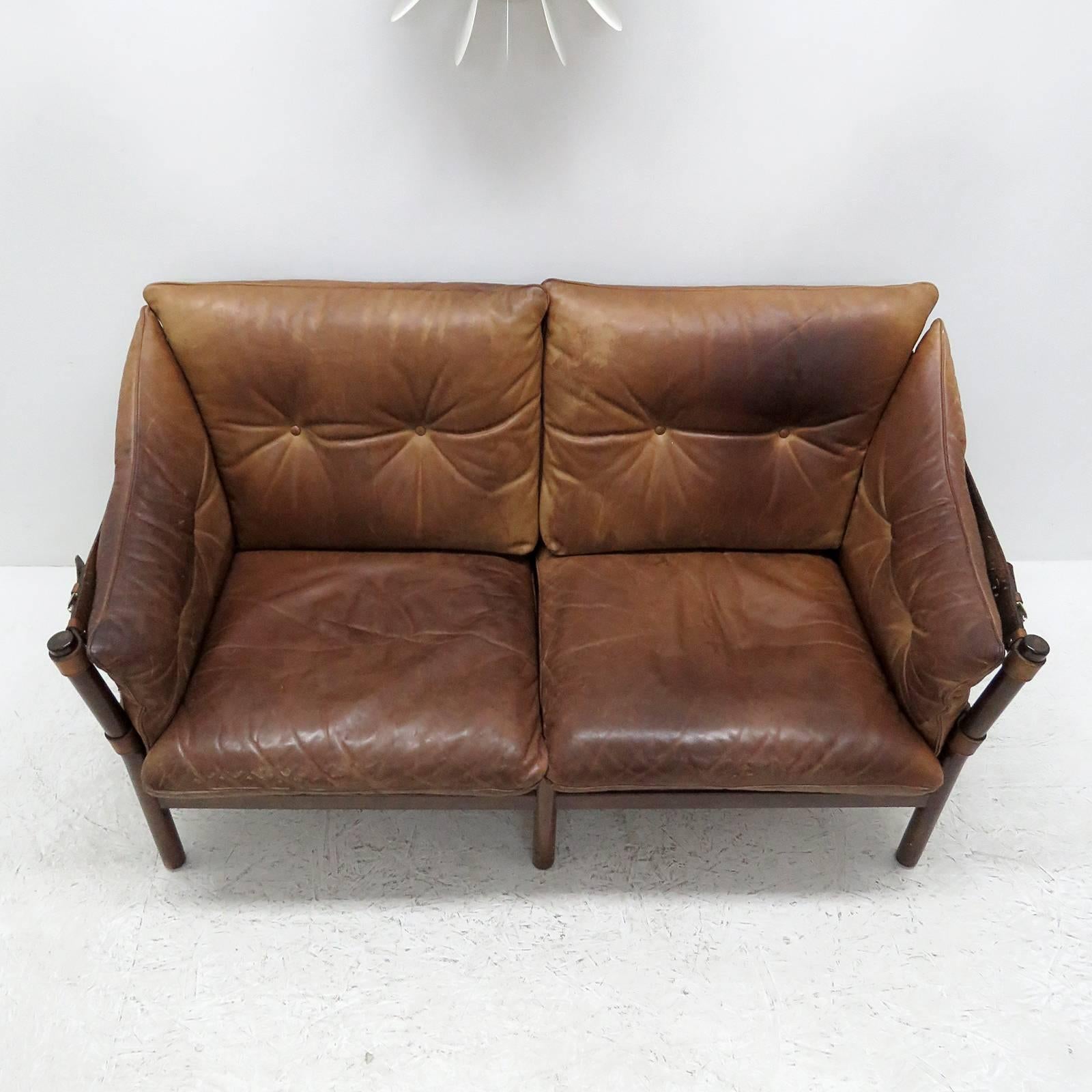 Leather Settee Model ‘Ilona’ by Arne Norell 1