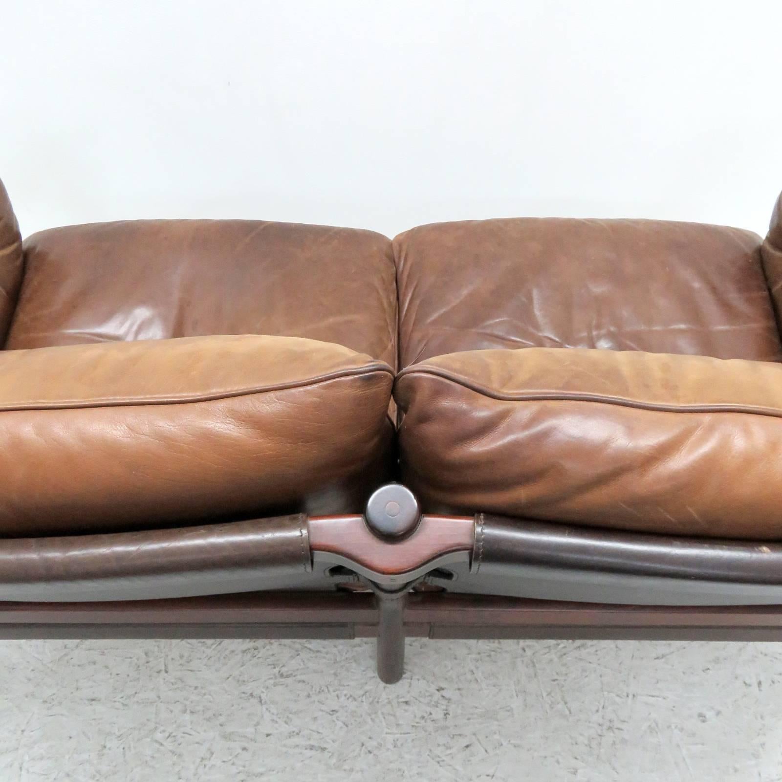 Leather Settee Model ‘Ilona’ by Arne Norell 2