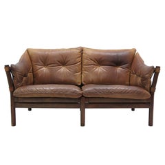 Leather Settee Model ‘Ilona’ by Arne Norell