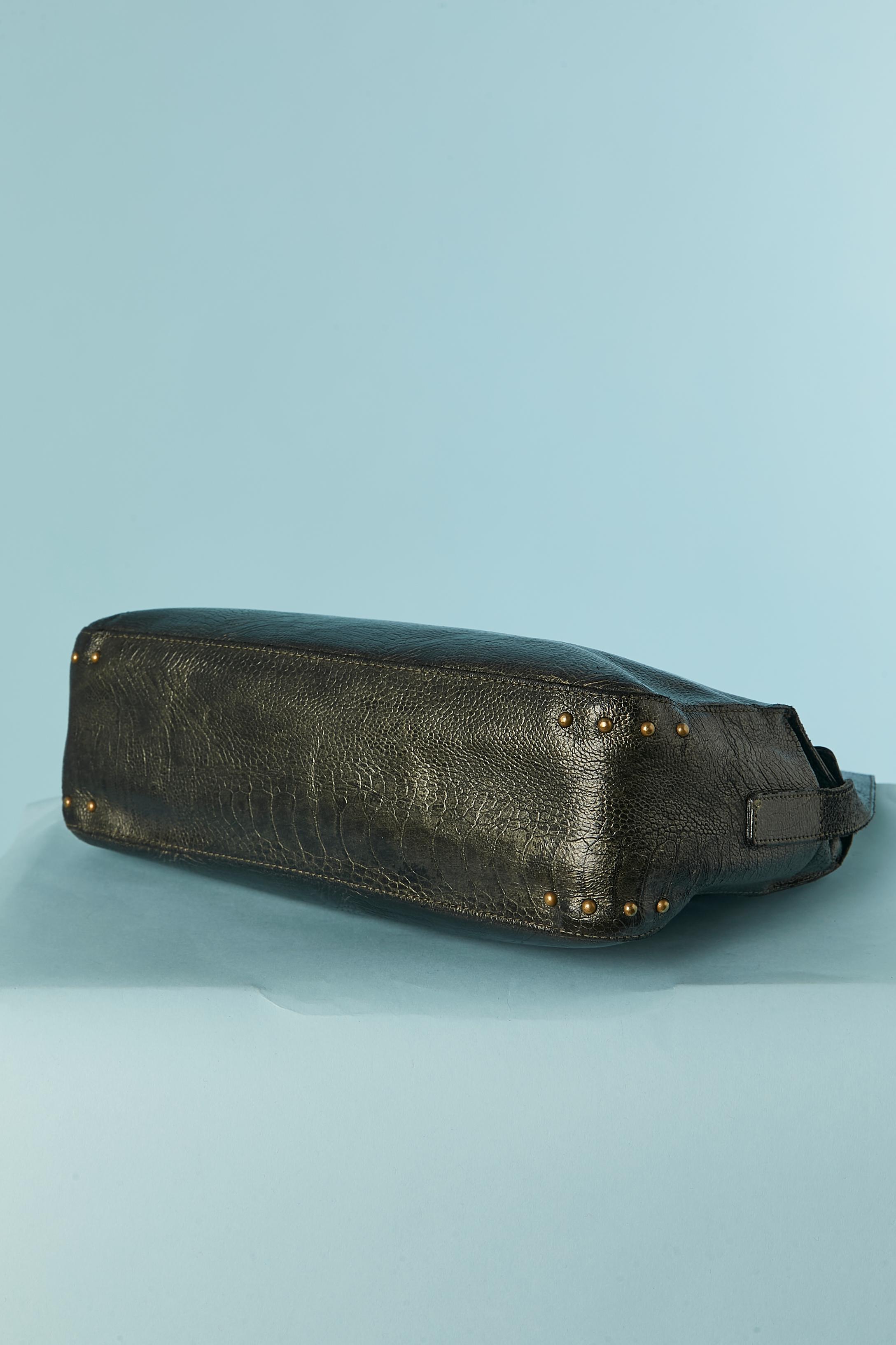 Leather shoulder bag with lezard pattern KRIZIA In Excellent Condition For Sale In Saint-Ouen-Sur-Seine, FR