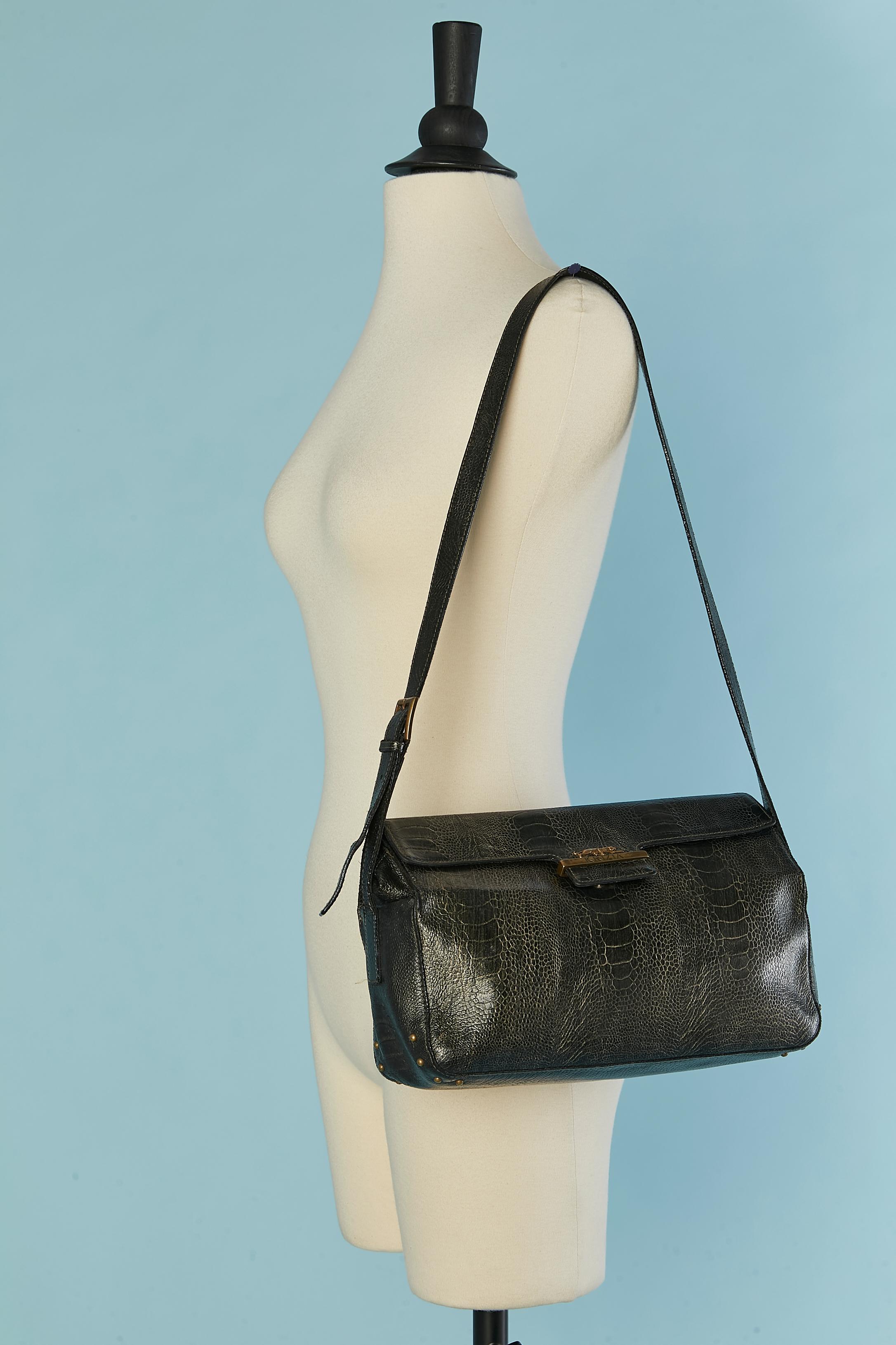 Women's Leather shoulder bag with lezard pattern KRIZIA For Sale