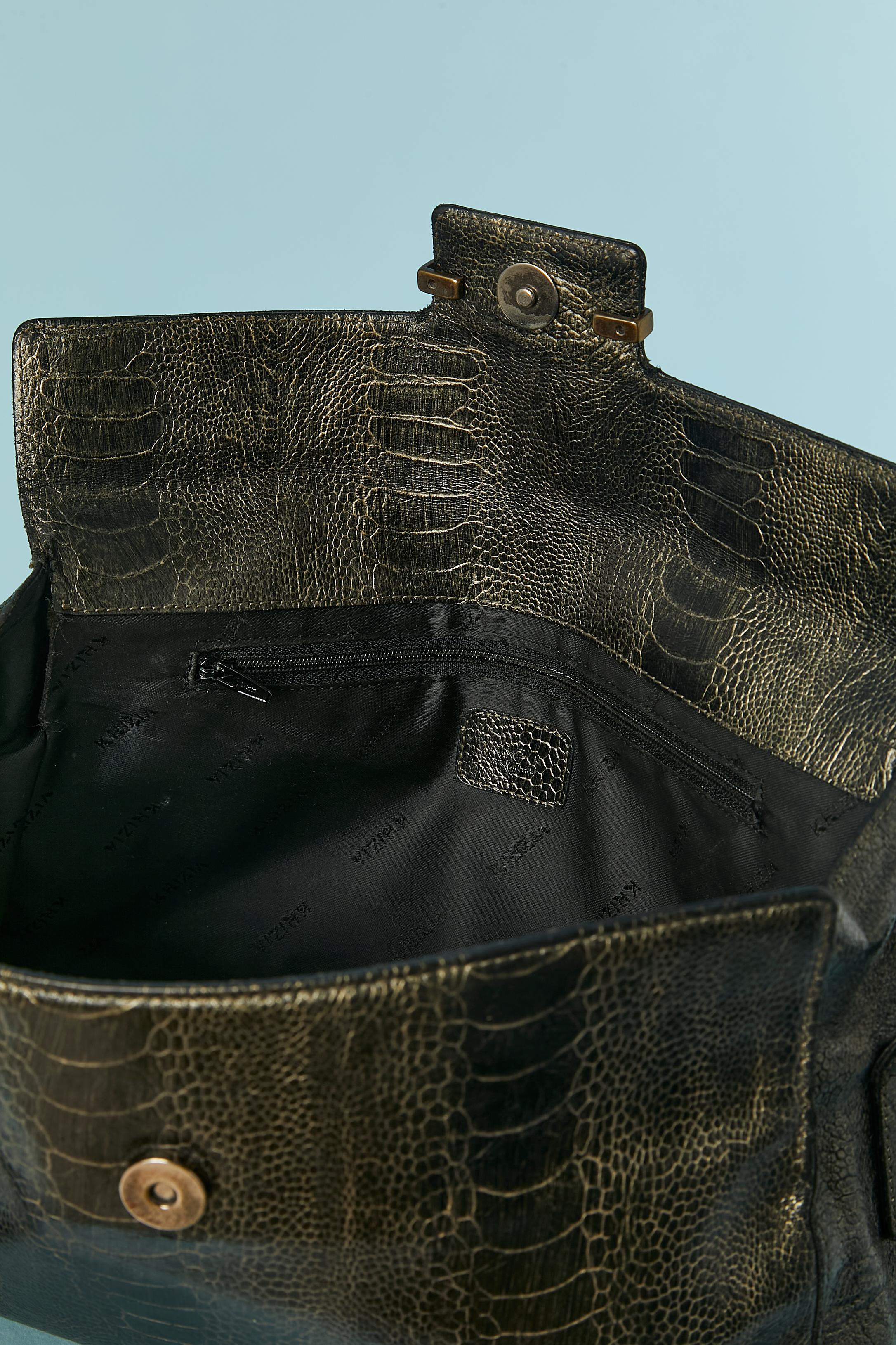 Leather shoulder bag with lezard pattern KRIZIA For Sale 1