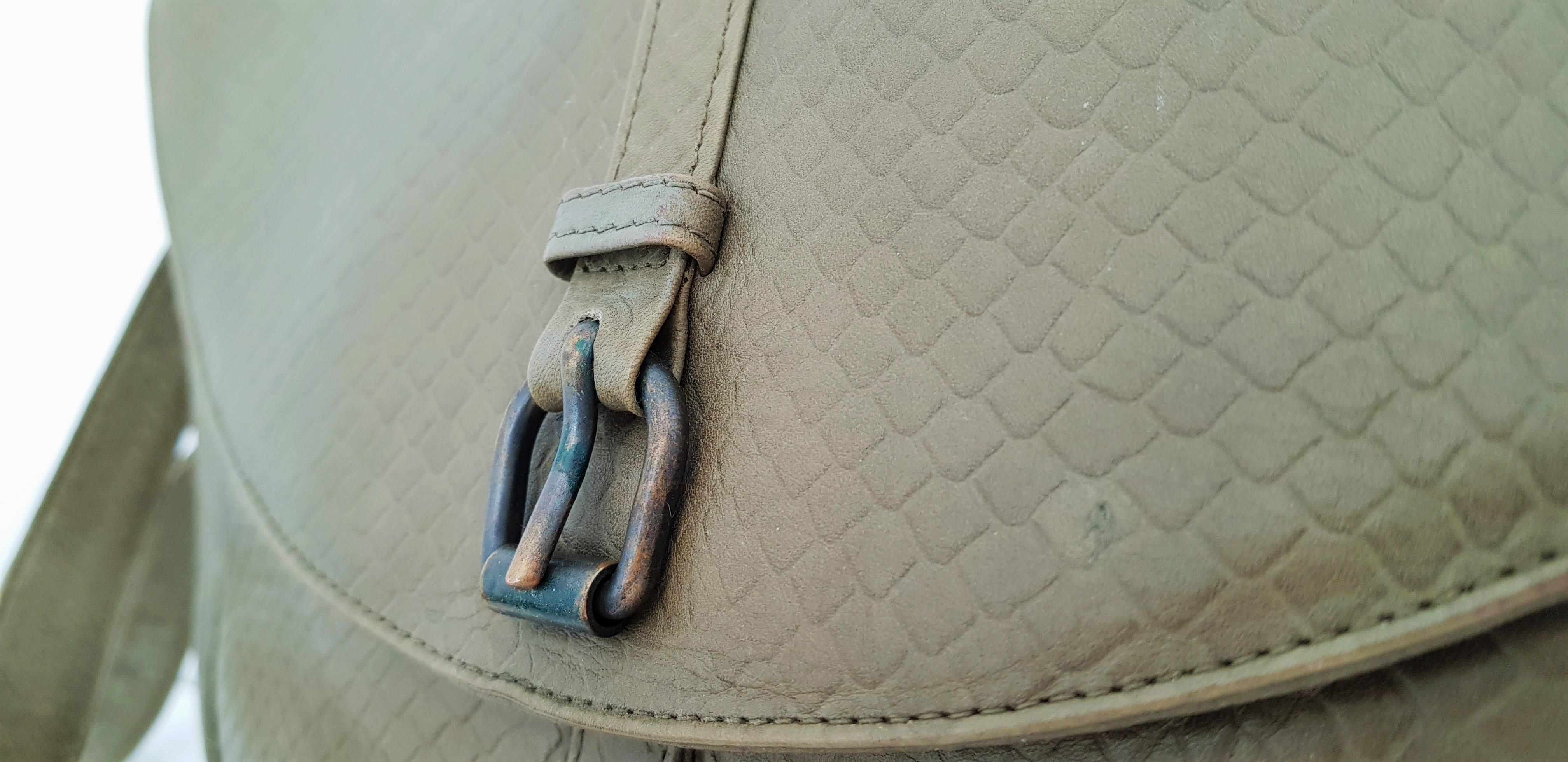 Leather Shoulder Bag Worked As Python by Gianni Versace For Sale 1