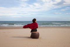 Leather Side Table by Nestor Perkal