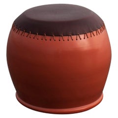 Leather Side Table by Nestor Perkal