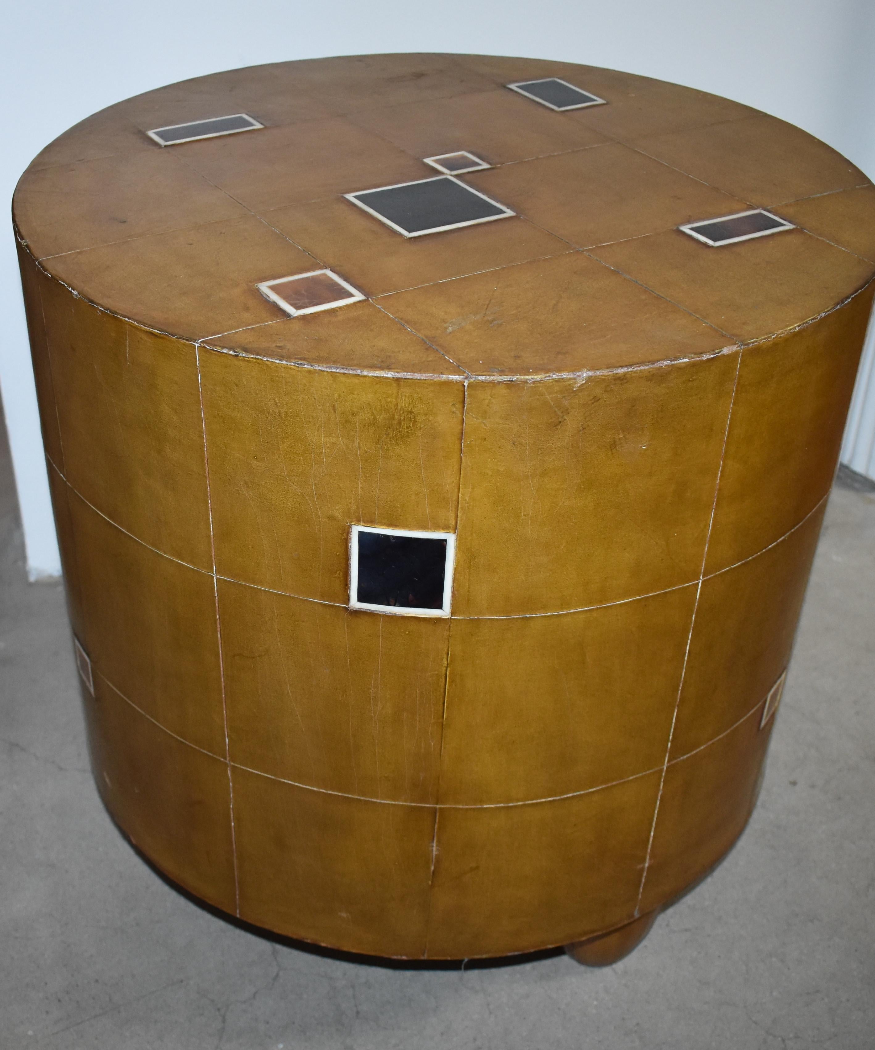 Leather Side Table For Sale 1