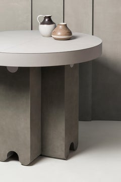 Leather Side Table Francesco Balzano for Giobagnara Ossicle Leather Round Table