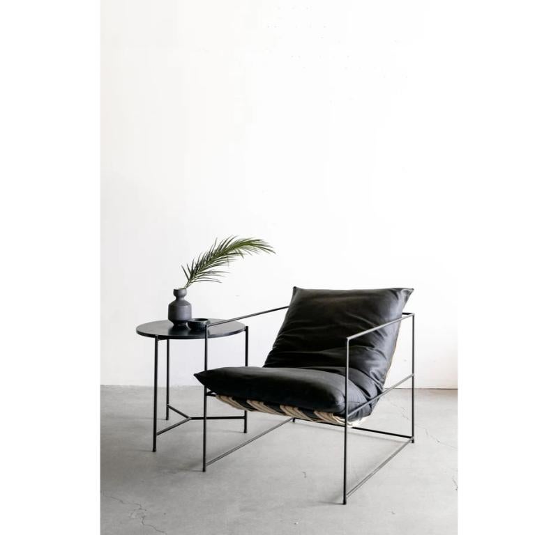 Leather Sierra Chair (Blk) Narrow In New Condition For Sale In Los Angeles, CA