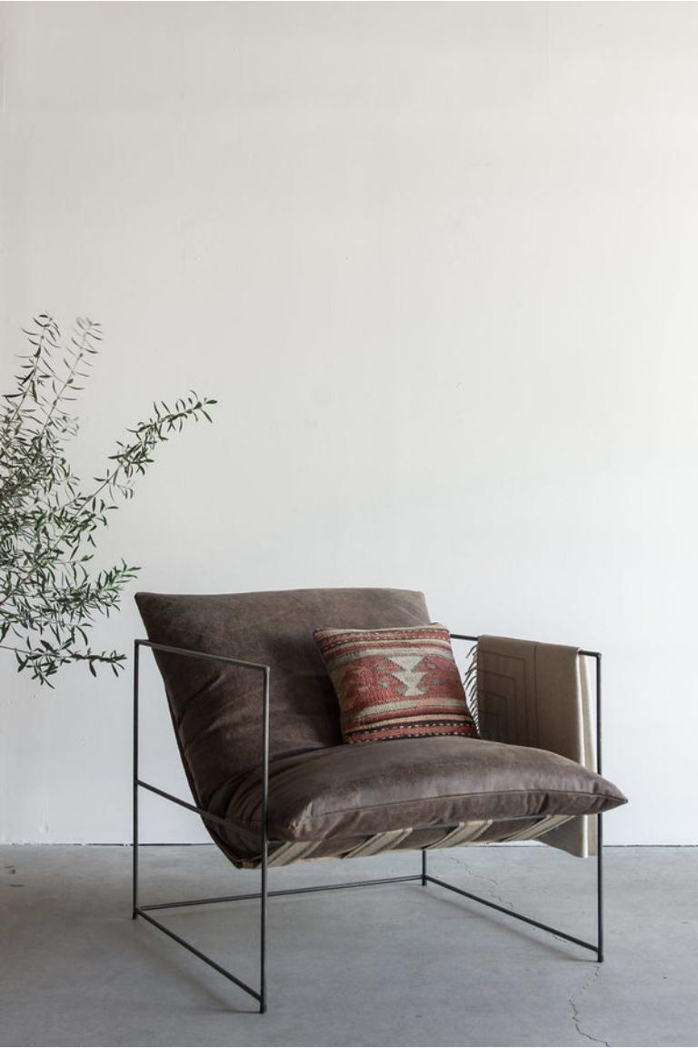 Leather Sierra Chair by Croft House In New Condition For Sale In Los Angeles, CA
