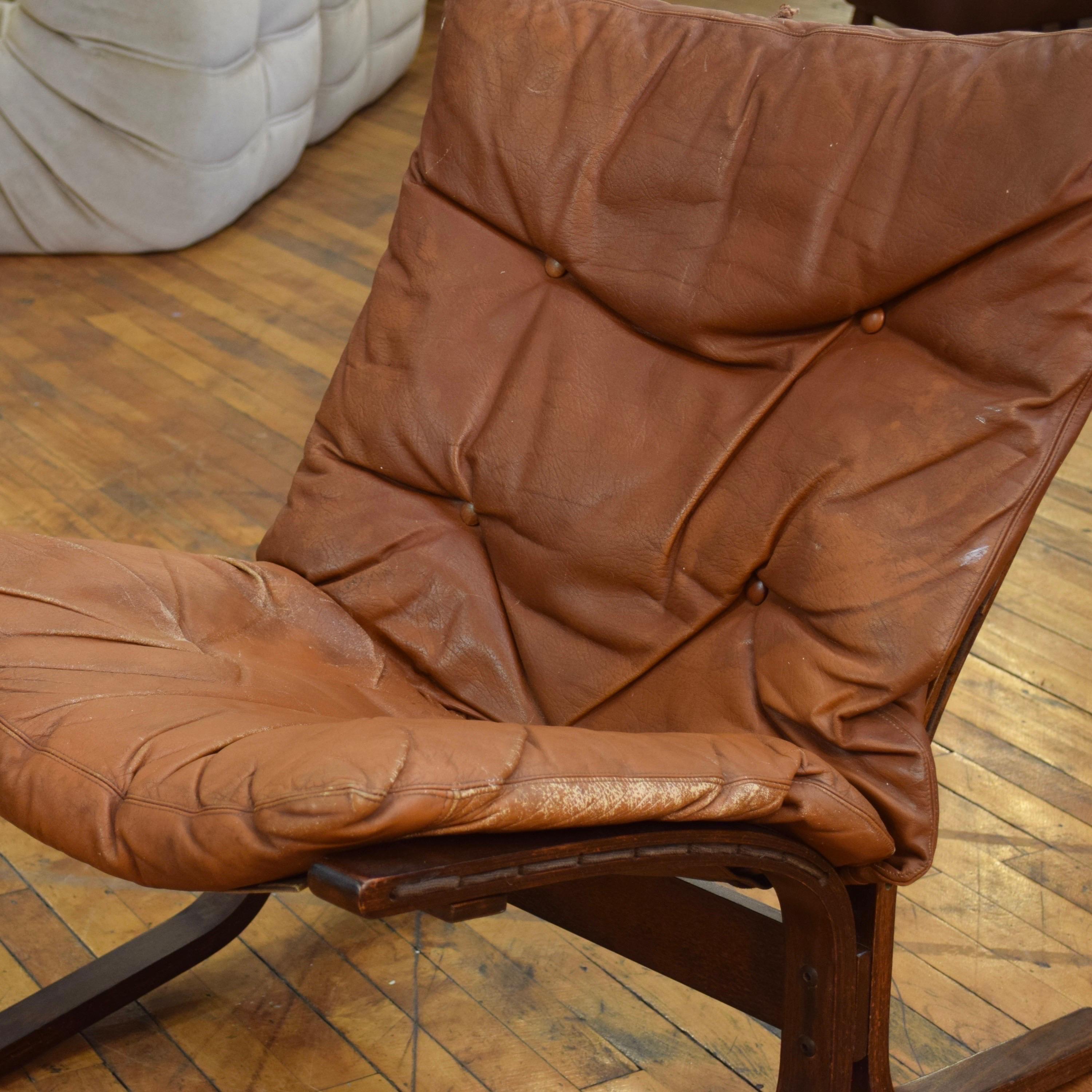 Silla de siesta de cuero de Igmar Relling mediados del siglo XX en venta
