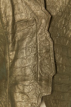 Leather single breasted jacket with crocodile pattern MUGLER