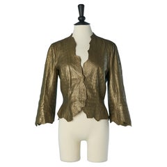 Einreihige Lederjacke MUGLER mit Krokodilmuster