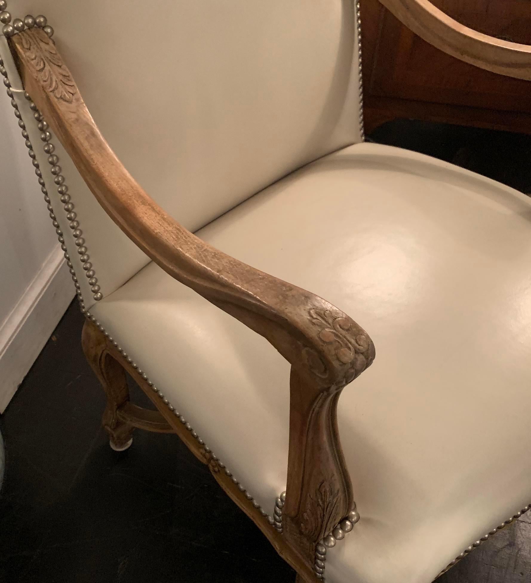 Leather Single Side Chair, France, 19th Century In Good Condition In New York, NY