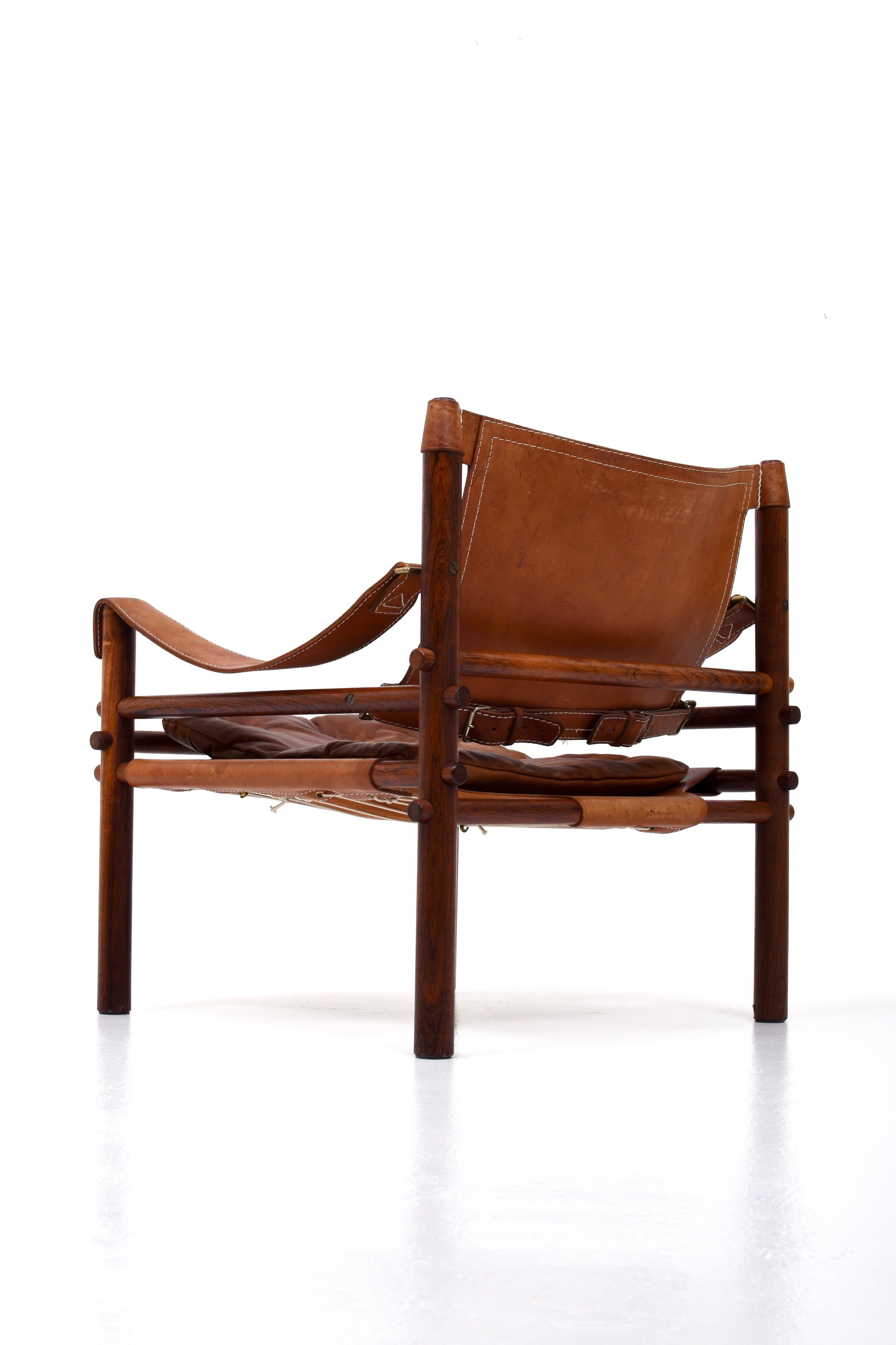 Mid-20th Century Leather Sirocco Armchair by Arne Norell, 1960s For Sale