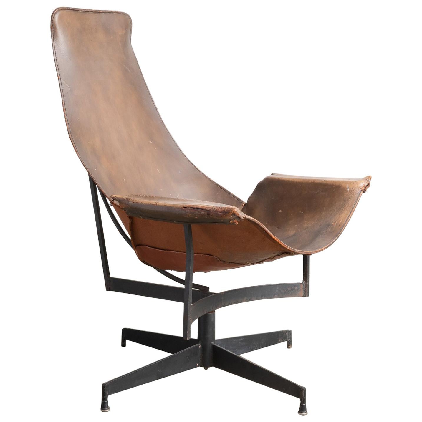 Leather Sling Chair by William Katavolos, Germany, circa 1950