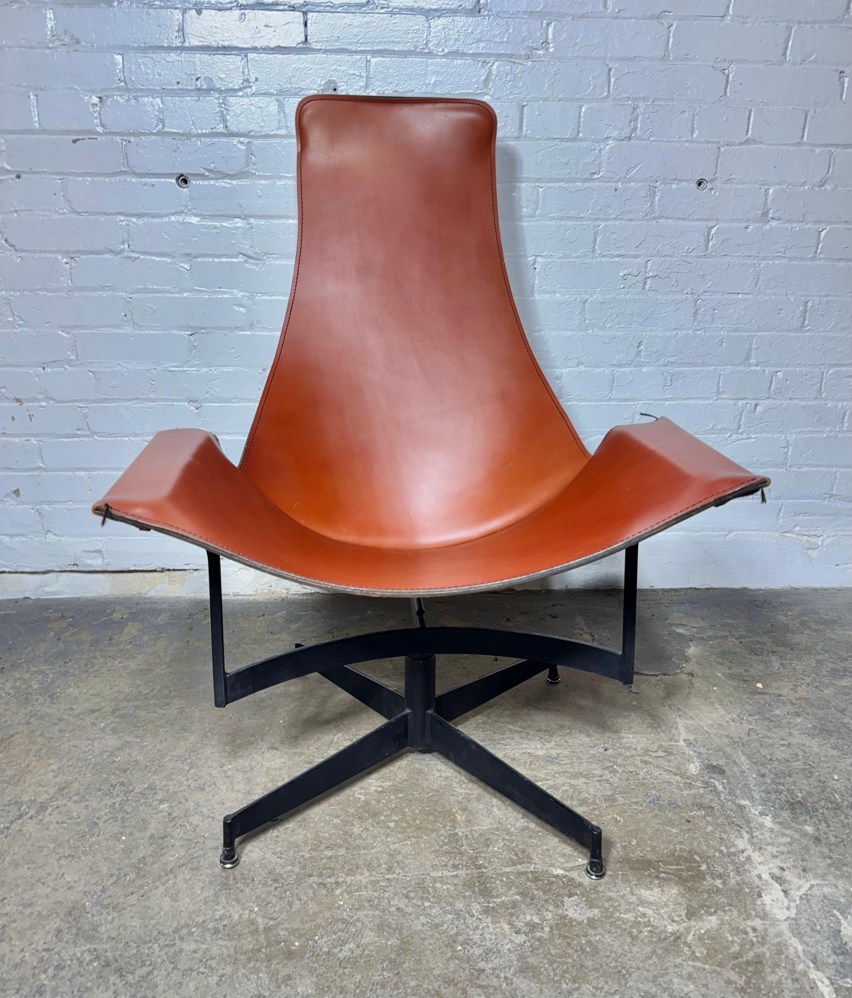 Leather Sling K Chair By WILLIAM KATAVOLOS,  classic modernist For Sale 1