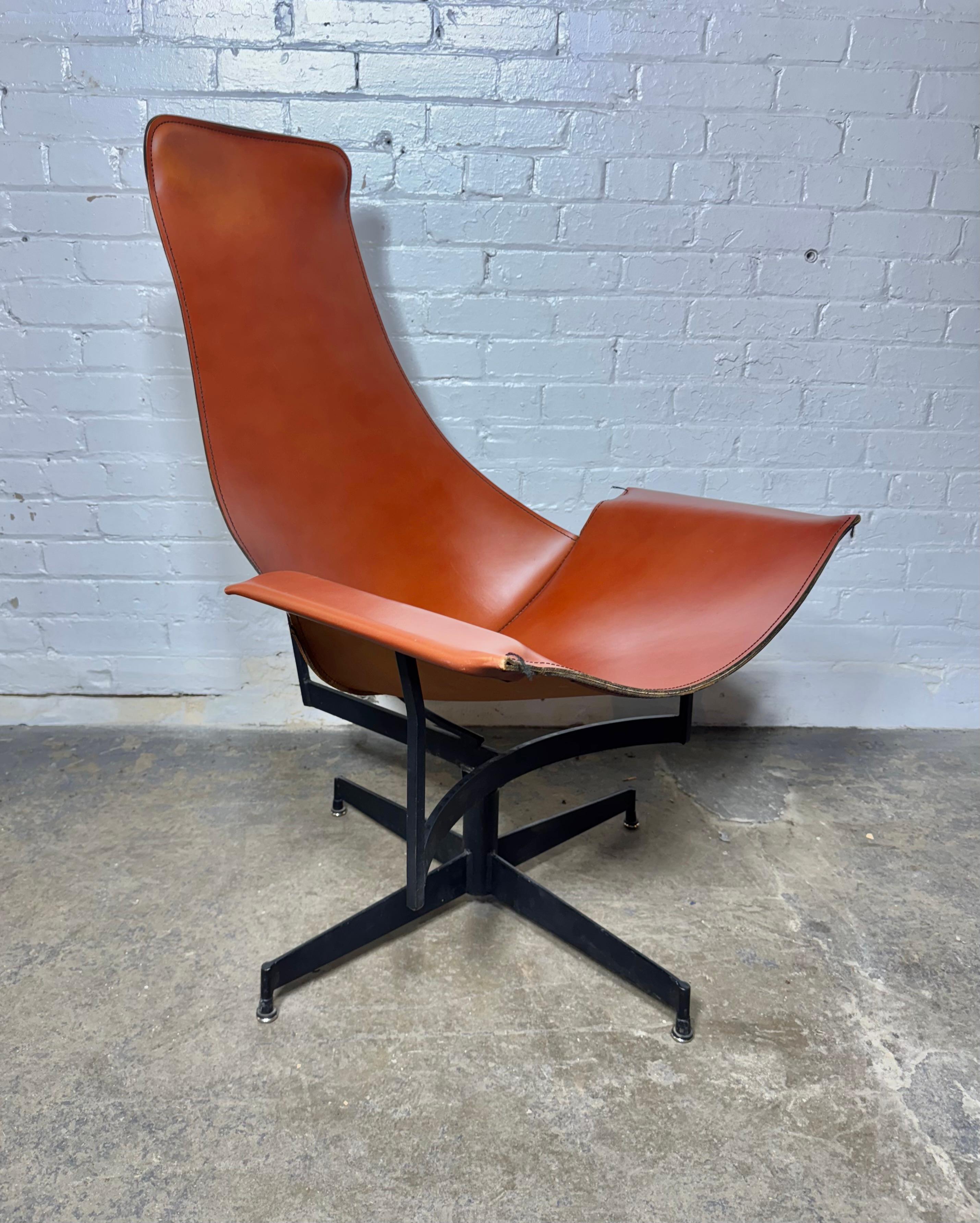 Leather Sling K Chair By WILLIAM KATAVOLOS,  classic modernist For Sale 2