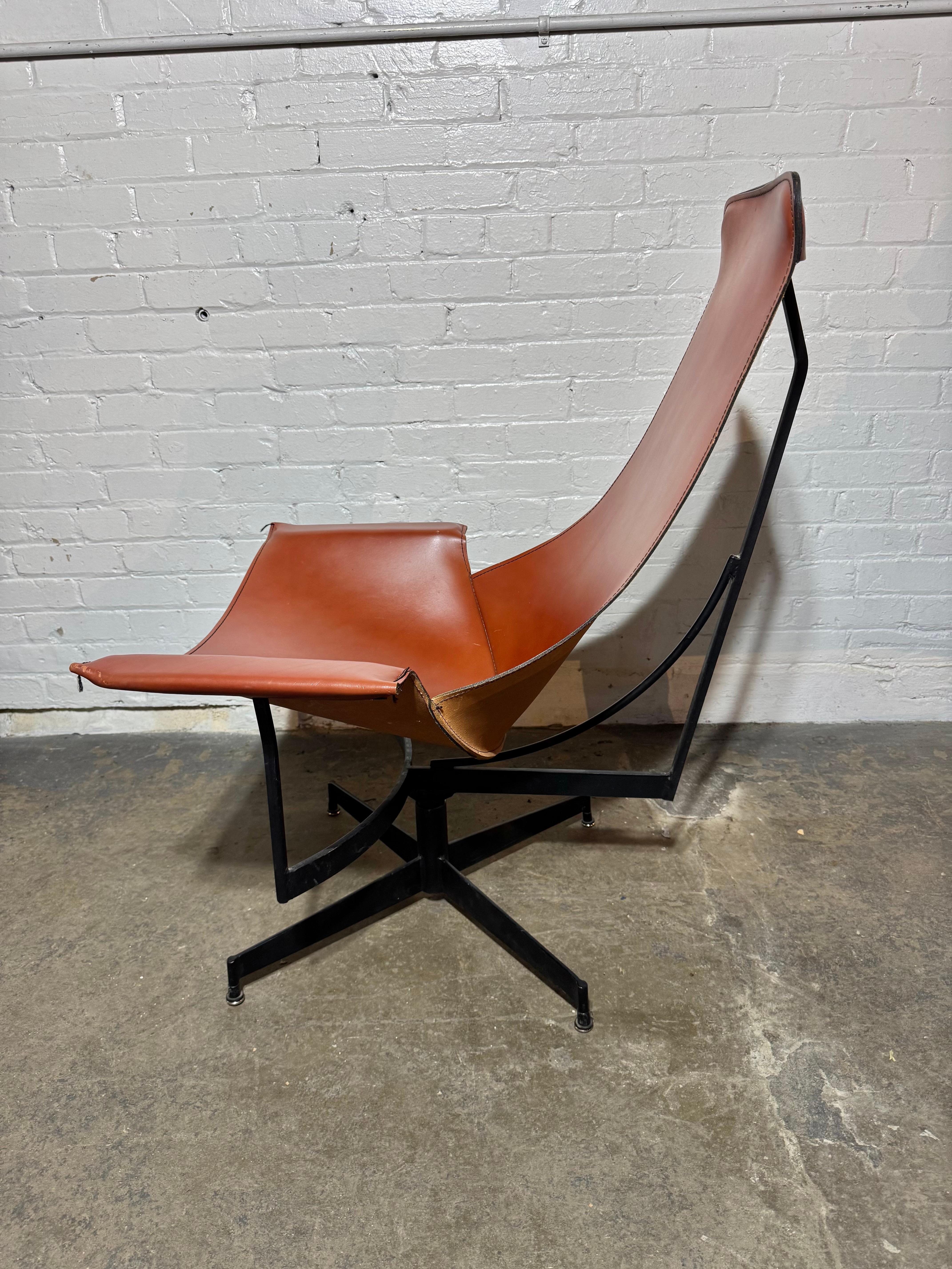 Leather Sling K Chair By WILLIAM KATAVOLOS,  classic modernist For Sale 4