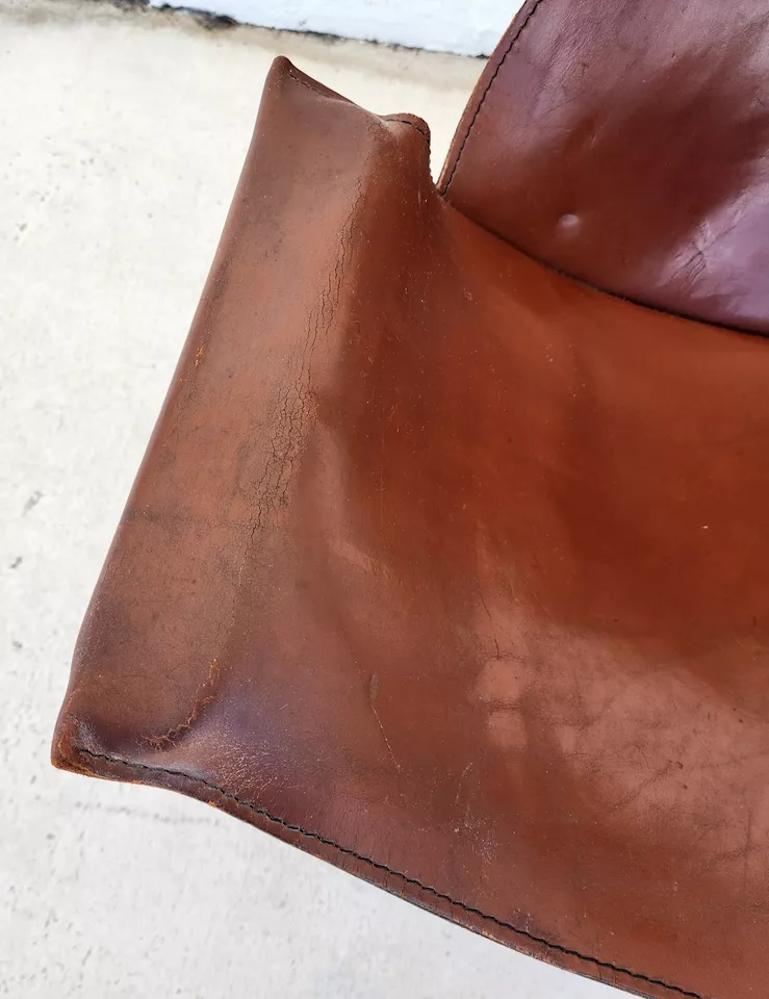 Leather Sling K Chair By WILLIAM KATAVOLOS For Sale 7