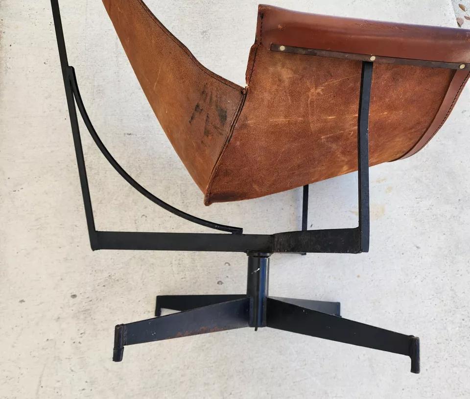 Leather Sling K Chair By WILLIAM KATAVOLOS For Sale 11