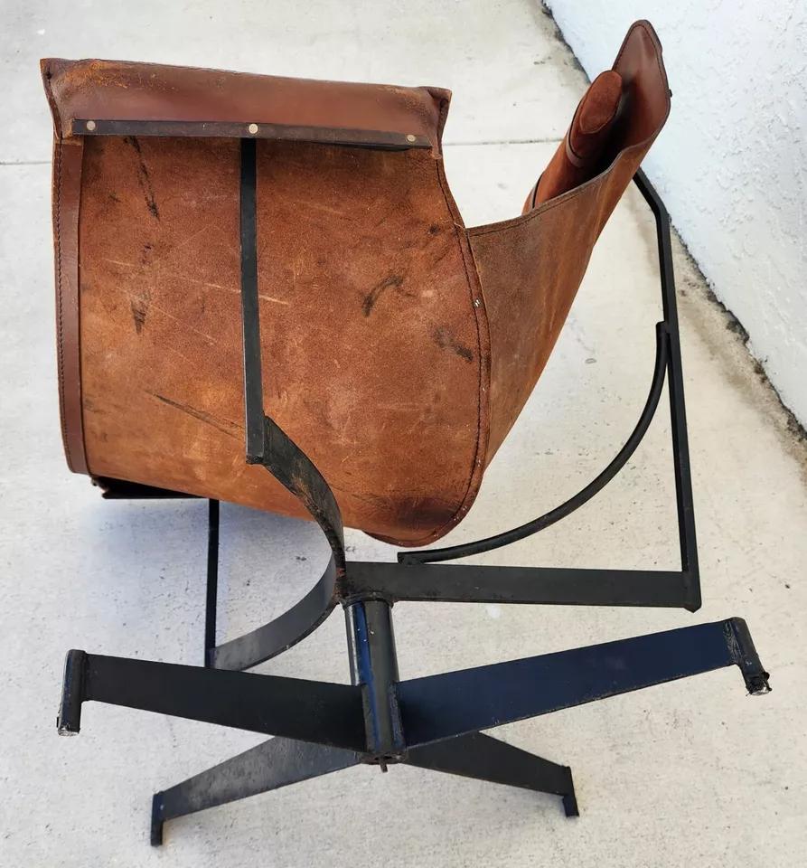 Leather Sling K Chair By WILLIAM KATAVOLOS For Sale 12