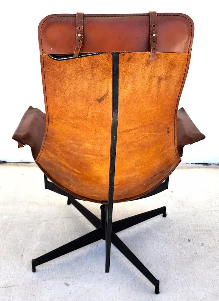Leather Sling K Chair By WILLIAM KATAVOLOS For Sale 1