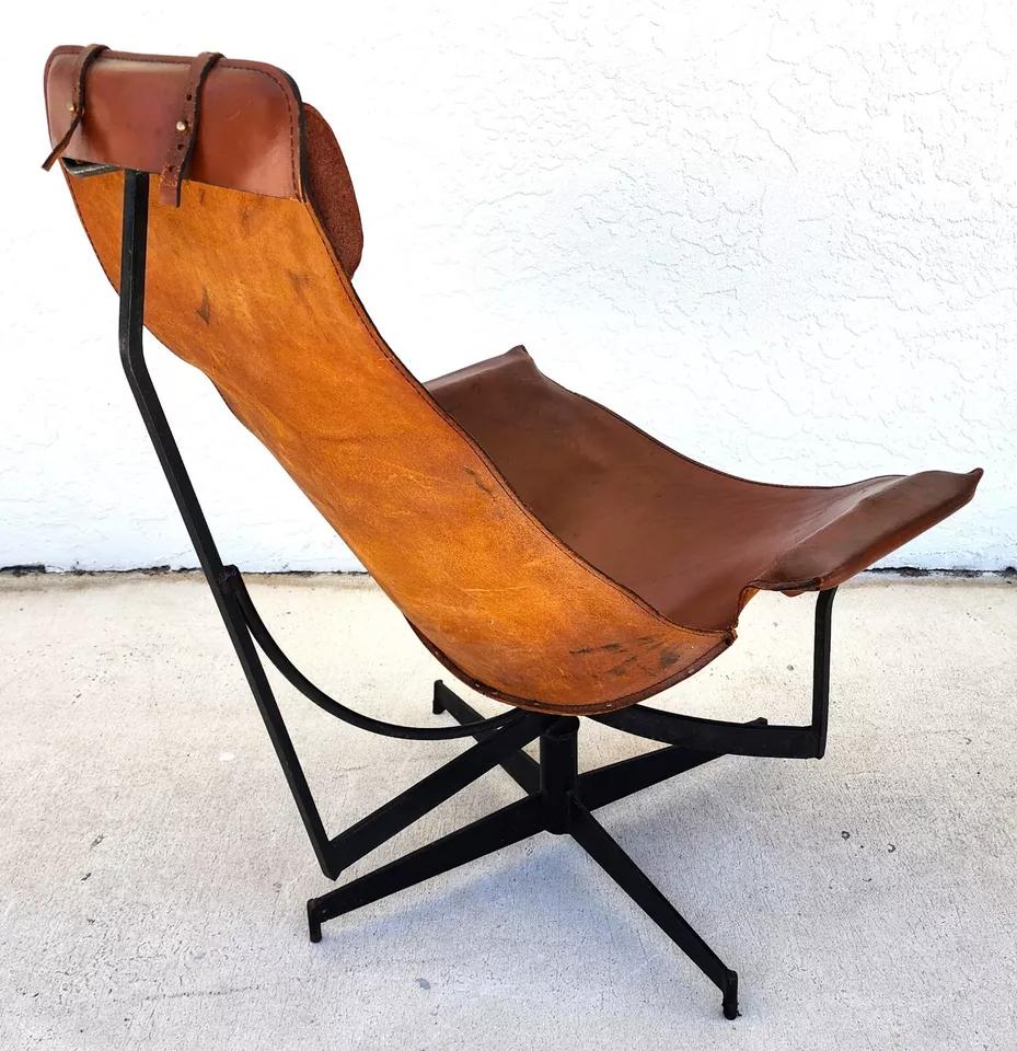 Leather Sling K Chair By WILLIAM KATAVOLOS For Sale 2