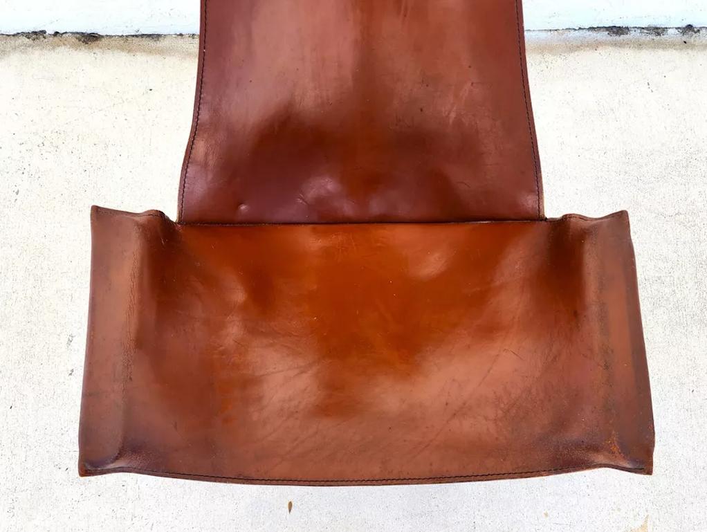 Leather Sling K Chair By WILLIAM KATAVOLOS For Sale 3