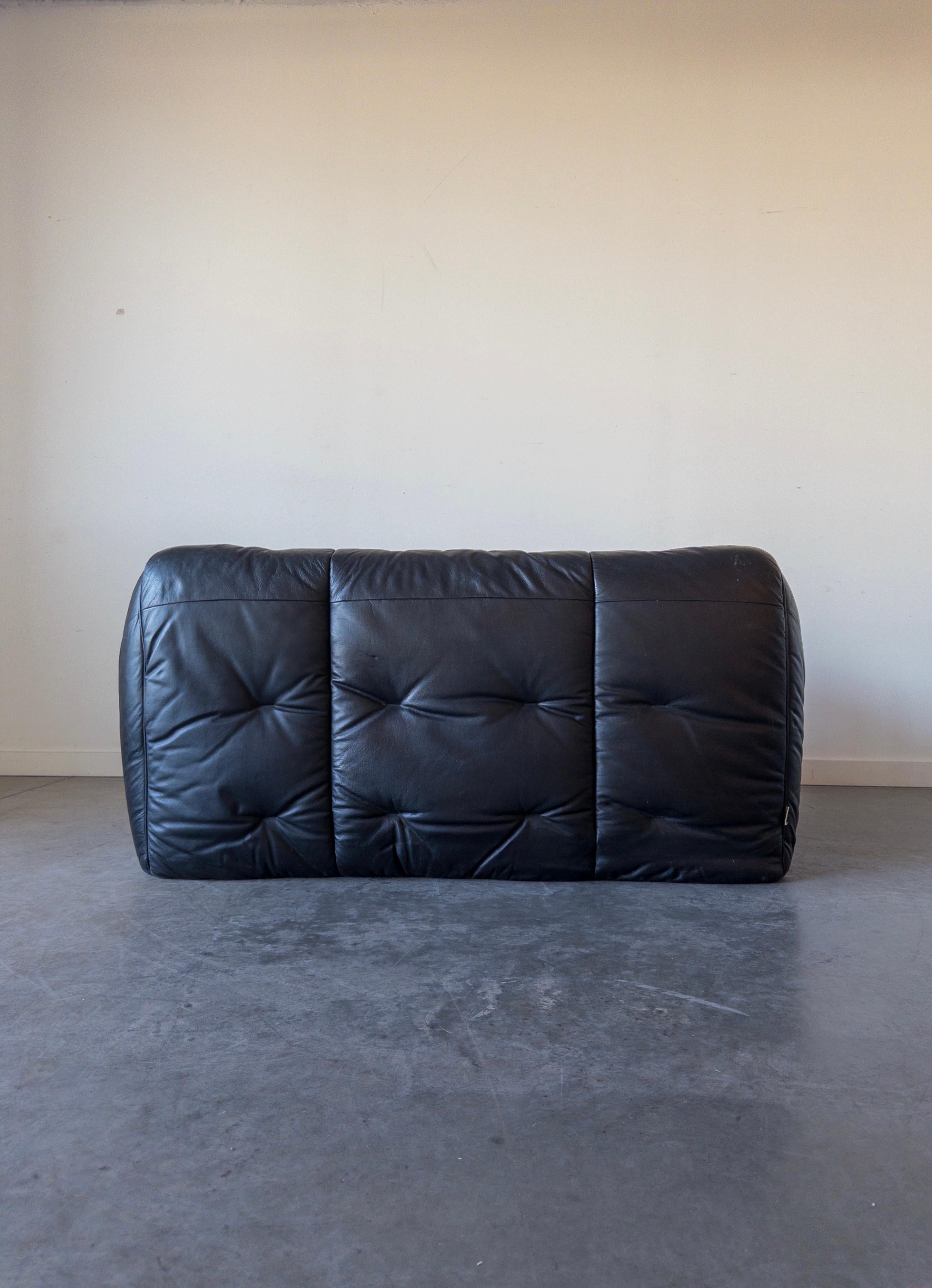 Late 20th Century Leather Sloop 2-Seater Sofa by Michel Ducaroy for Ligne Roset For Sale