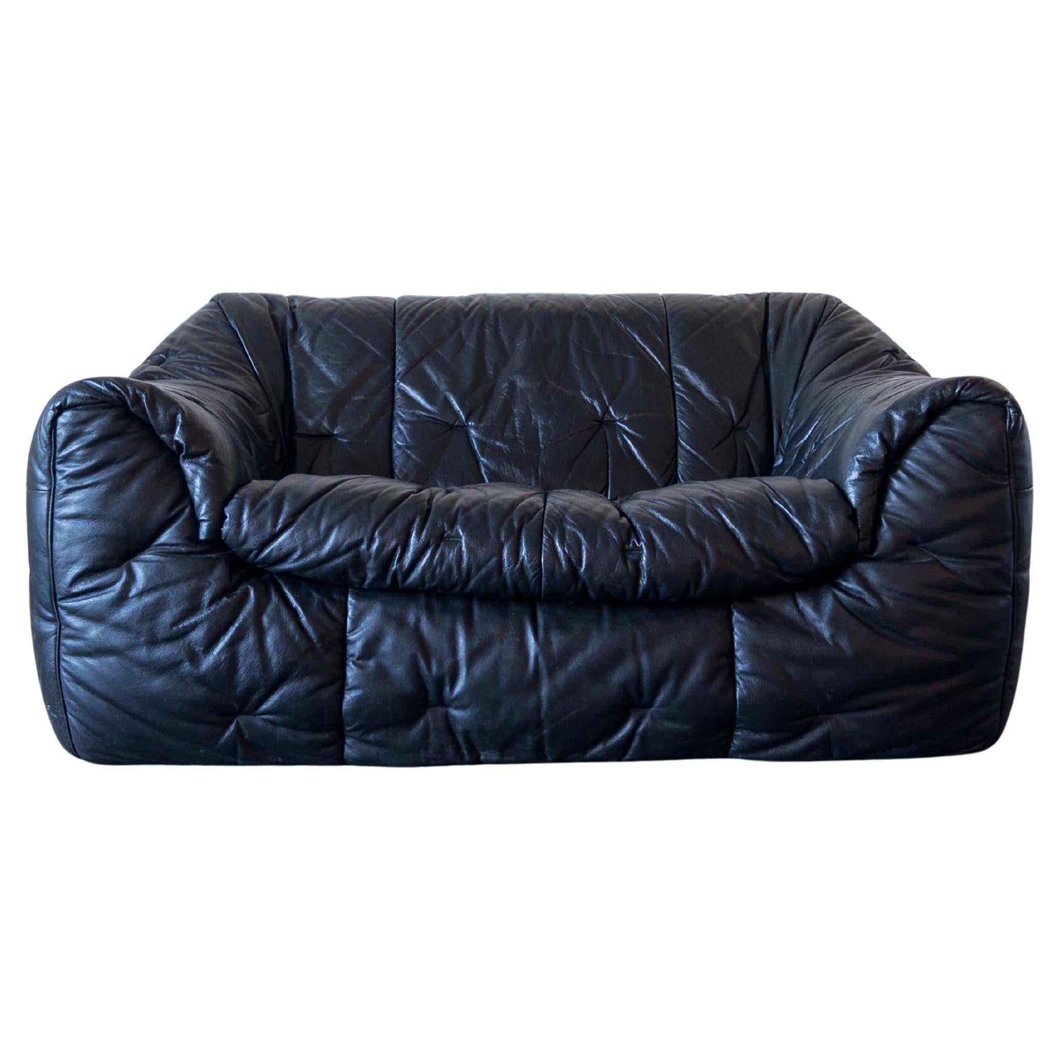 Leather Sloop 2-Seater Sofa by Michel Ducaroy for Ligne Roset For Sale