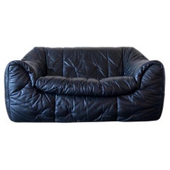 Sofá de 2 plazas Sloop de cuero de Michel Ducaroy para Ligne Roset