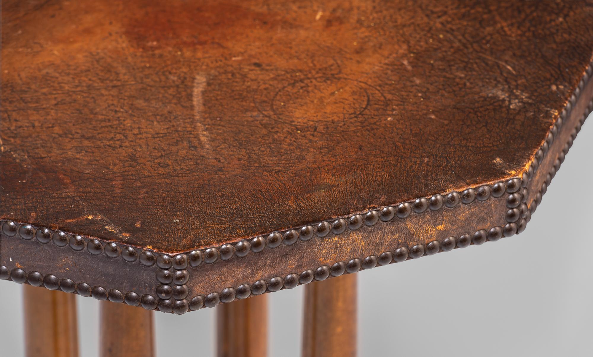 Leather Smoking Table, France, circa 1930 In Good Condition In Culver City, CA