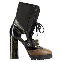 Leather & Snakeskin Westmarsh Heeled Boots Size IT 41