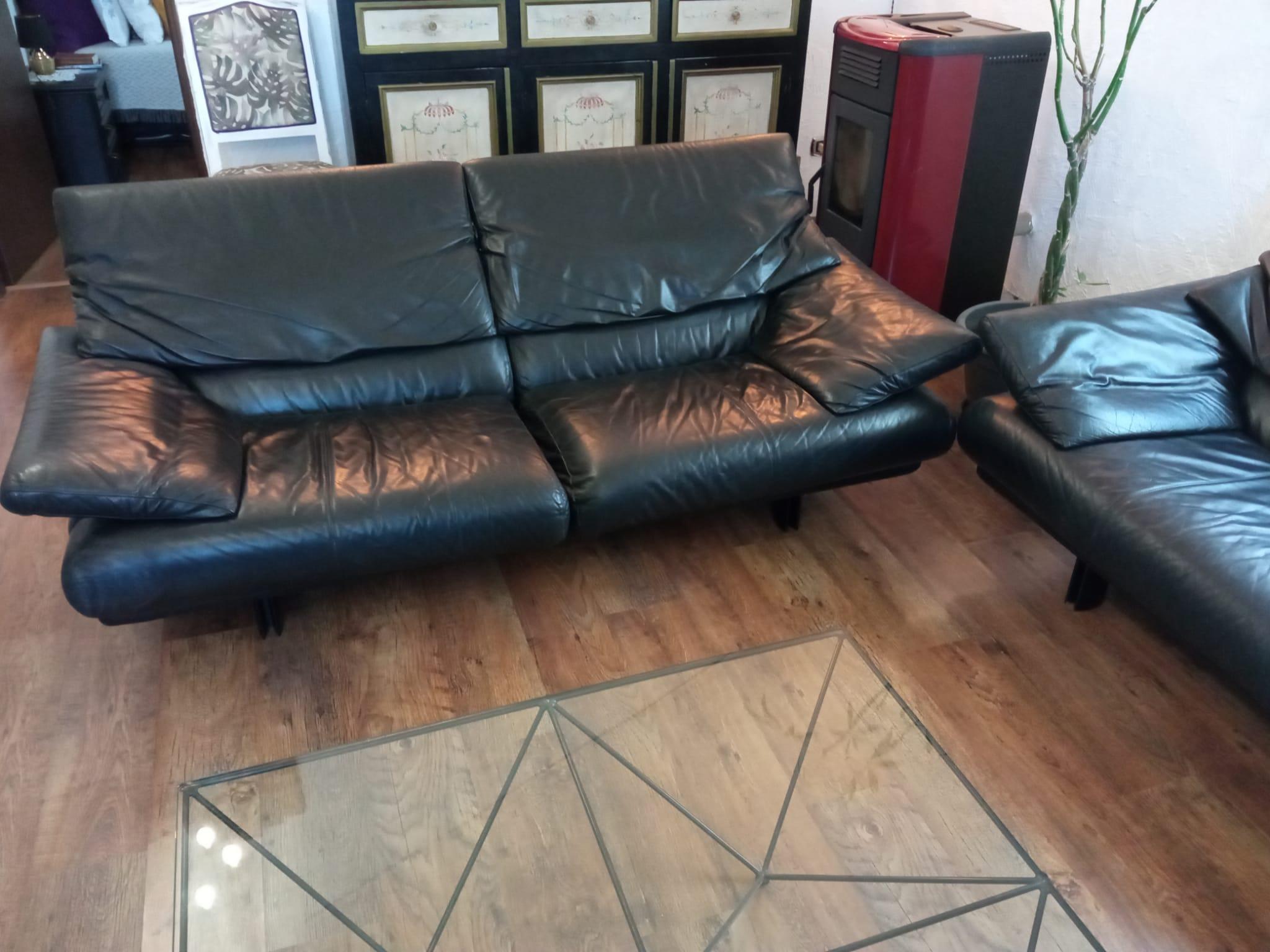 Late 20th Century Leather Sofa 