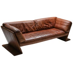Vintage Leather Sofa by Durlet, Belgium, 1970s