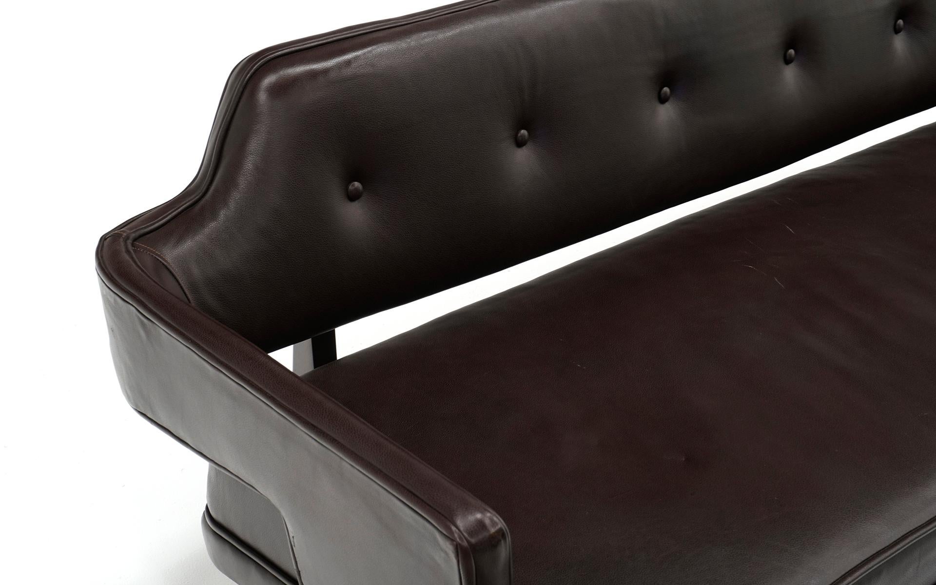 American Leather Sofa by Edward Wormley for Dunbar, Rare