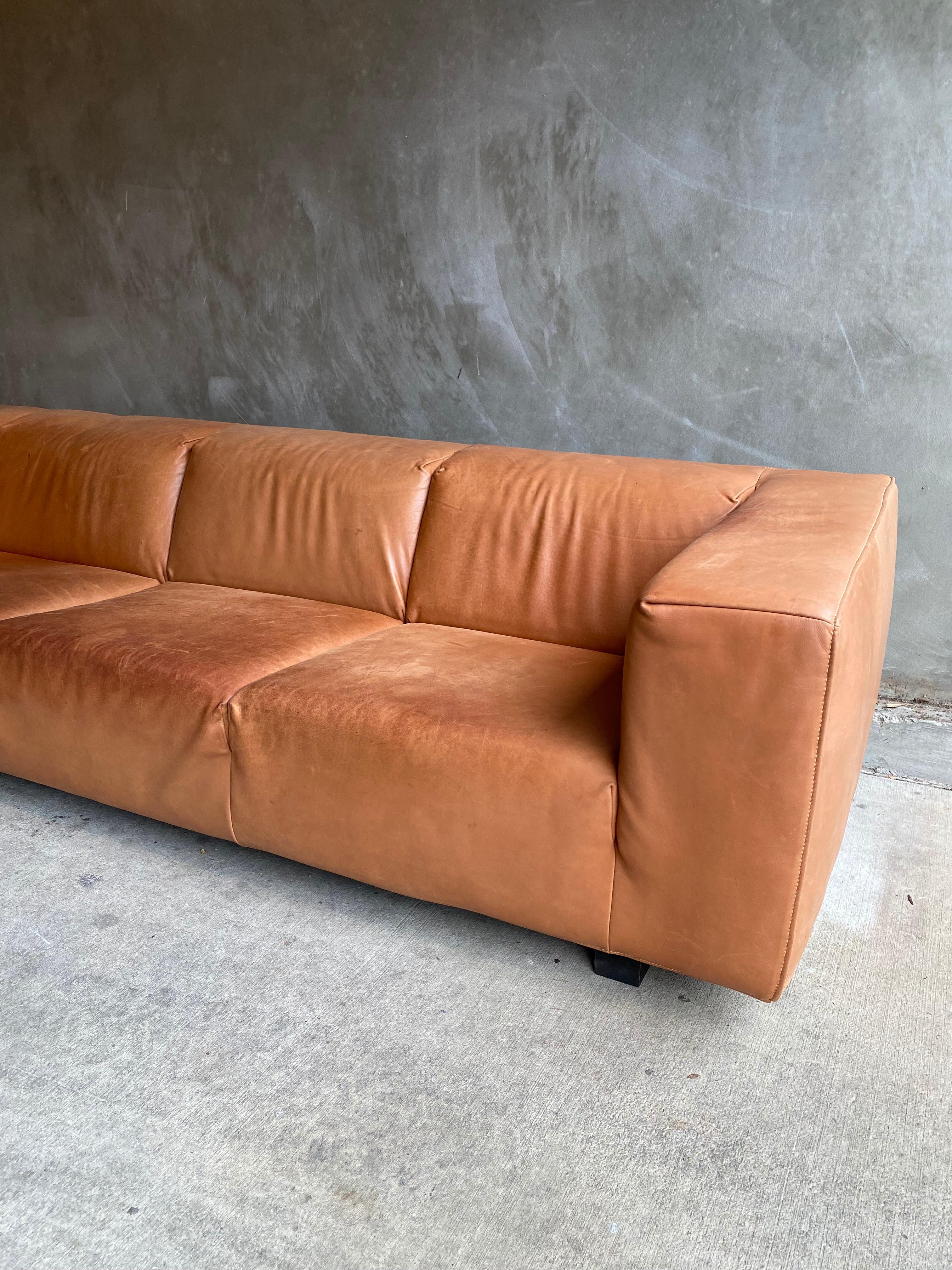 Late 20th Century Leather Sofa by Gerard Van Den Berg, NL, 1980's
