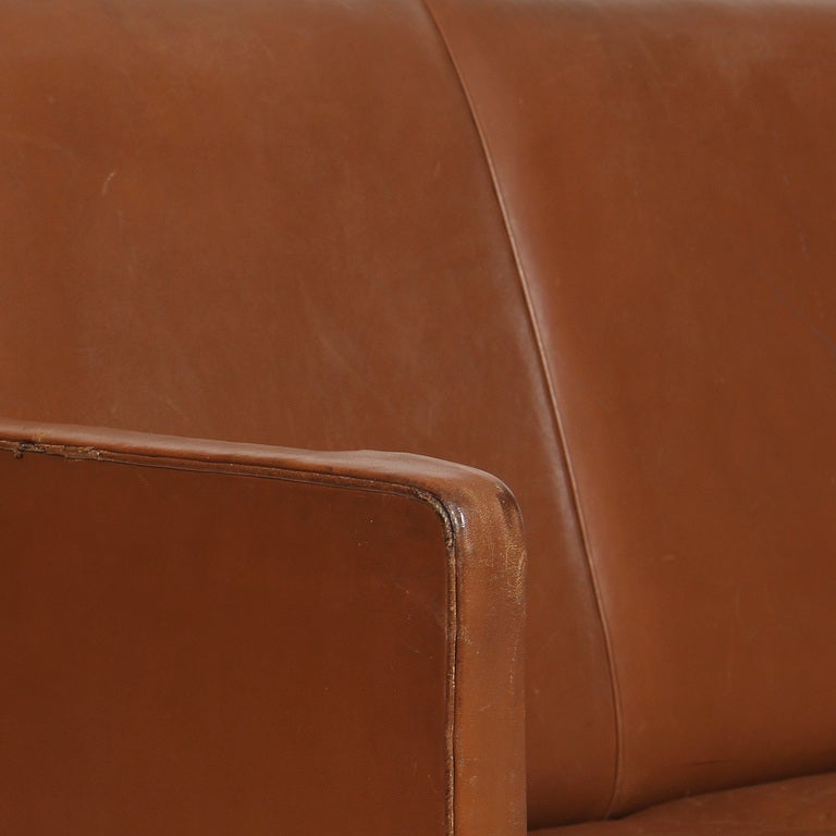 Leather Sofa by Ole Wanscher In Good Condition For Sale In Sagaponack, NY