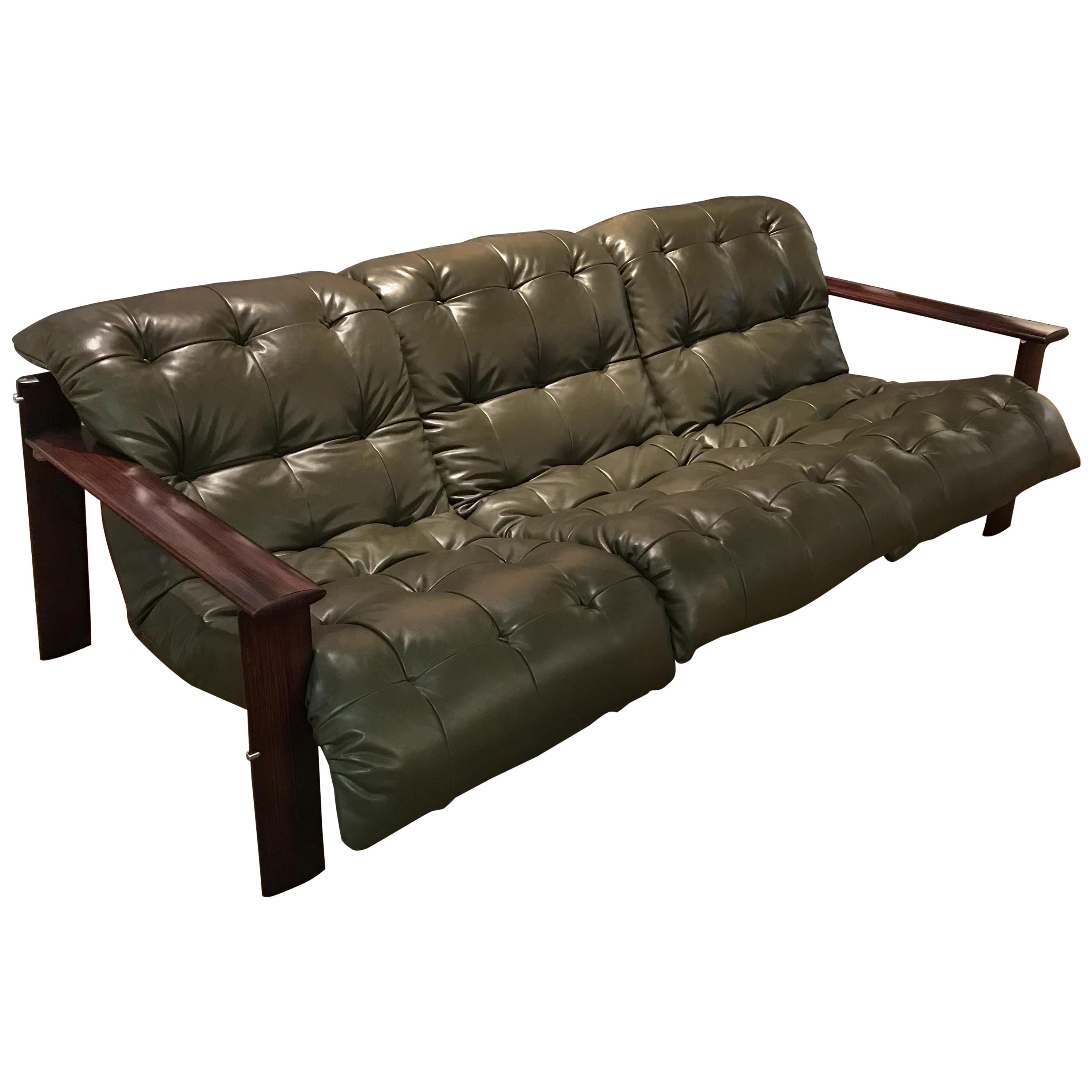 Leather Sofa by Percival Lafer For Sale