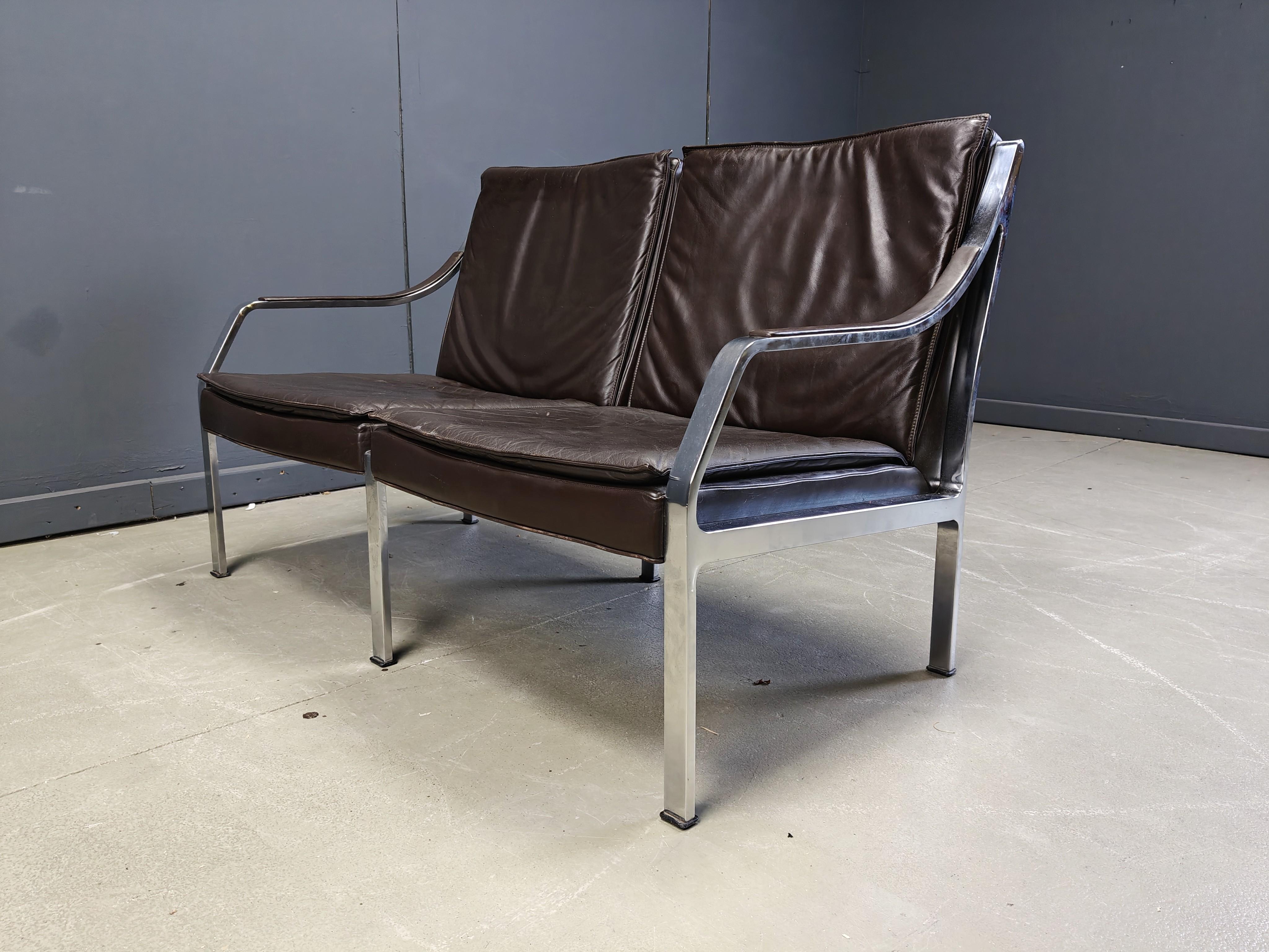Tedesco Leather sofa by Preben Fabricius and Jorgen Kastholm for Walter Knoll, 1960 in vendita