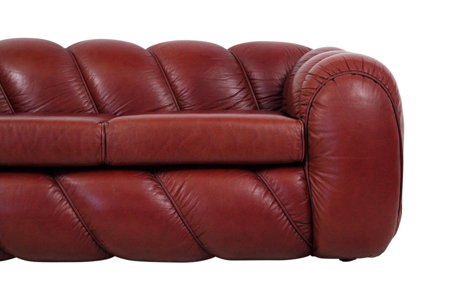 Italian Leather Sofa by Vivai del Sud