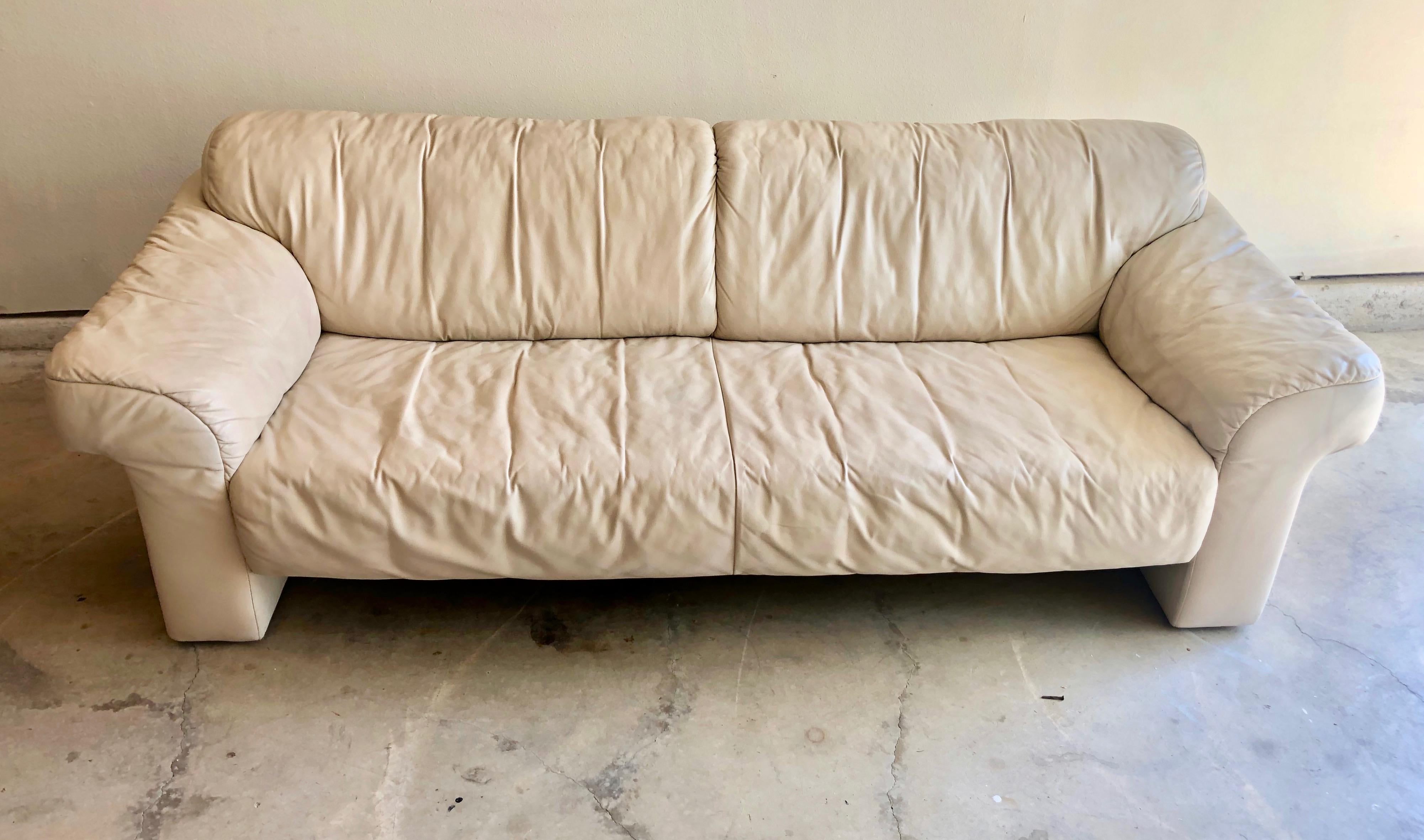 Modern Leather Sofa by WK Möbel